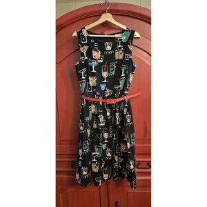 Lindy Bop Audrey Dress Size 8 Swing Style Cocktails HTF Retro Pin Up Trad Wife